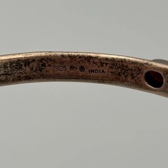 Retired Silpada Hammered Sterling Silver Multi Gemstone Bangle Bracelet - Picture 3 of 7